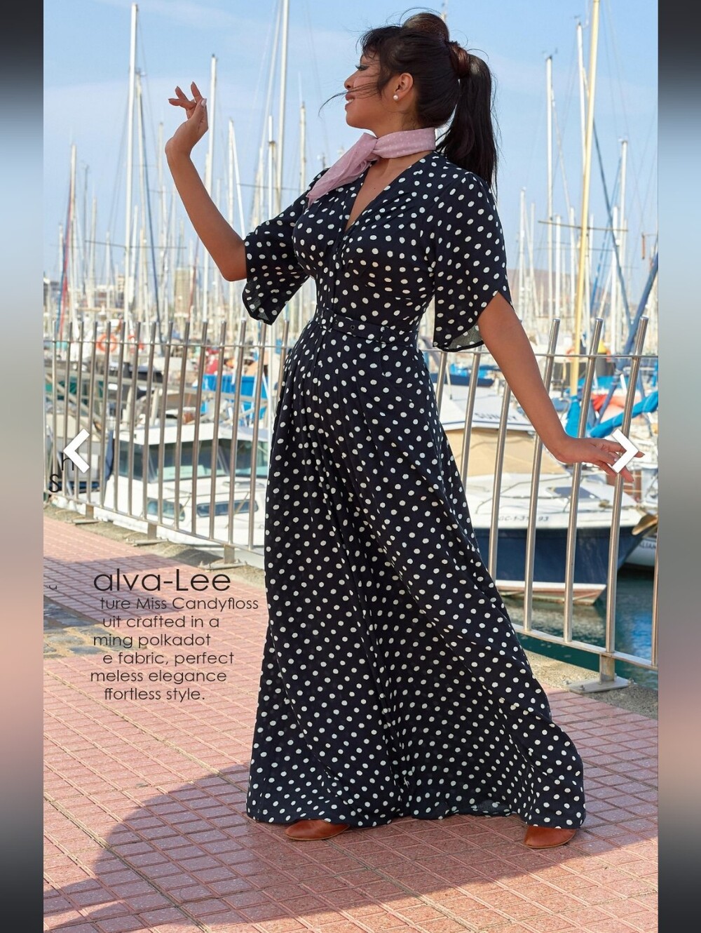 Miss Candyfloss Navy And Polka Dot Jumpsuit 2x